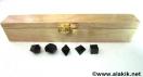 Black obsidian 5pcs geometry set with wooden box